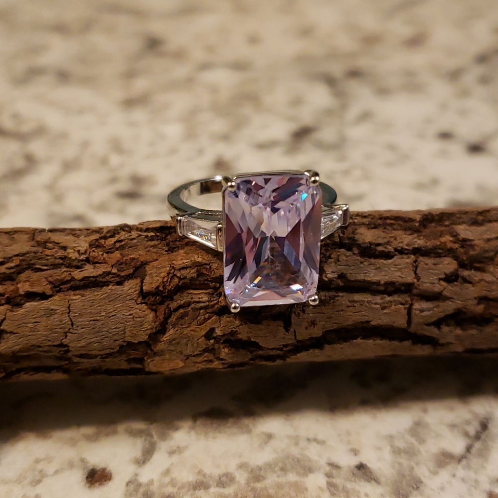 SOLD...NEW! Emerald Cut Cubic Zirconia Ring Size 6